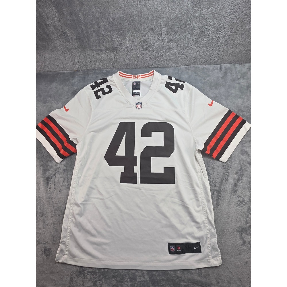 Nike Cleveland Browns Braydich #42 NFL Jersey Mens XL White On Field Football